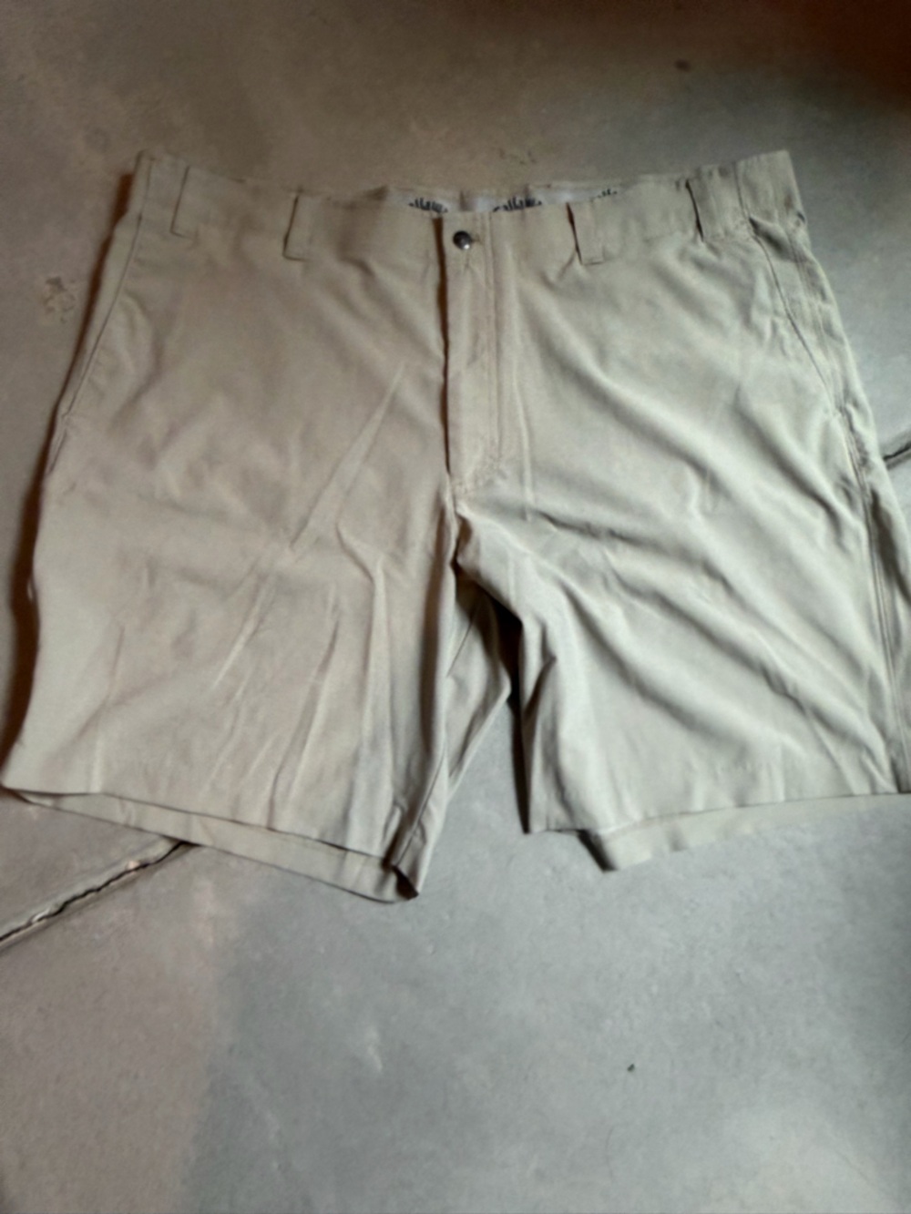 Callaway Tan Golf Shorts with Black Logo Trim